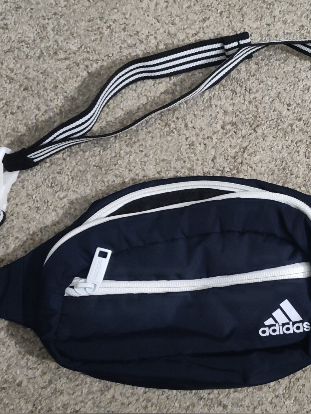 Adidas Navy and White Crossbody Waist Pack